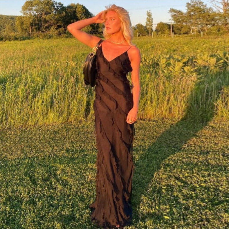 Ruffle Wave Maxi Dresses