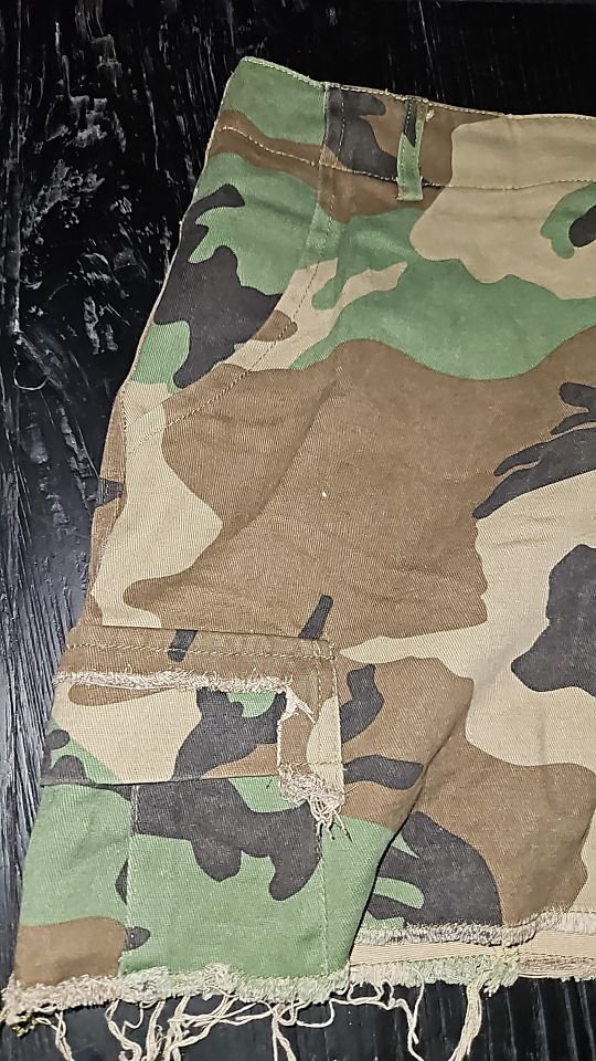 Camouflage Slim High Split Skirt