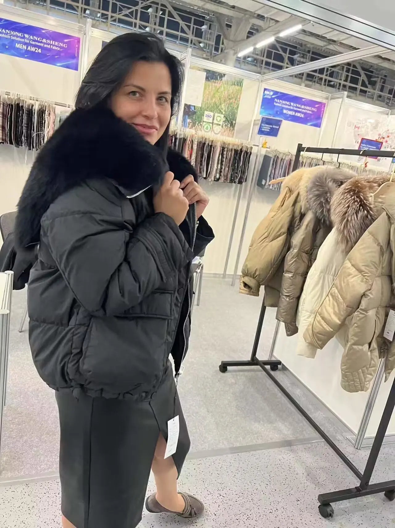 Losse Duck Down Real Fox Fur Collar Parka Puffer Coats