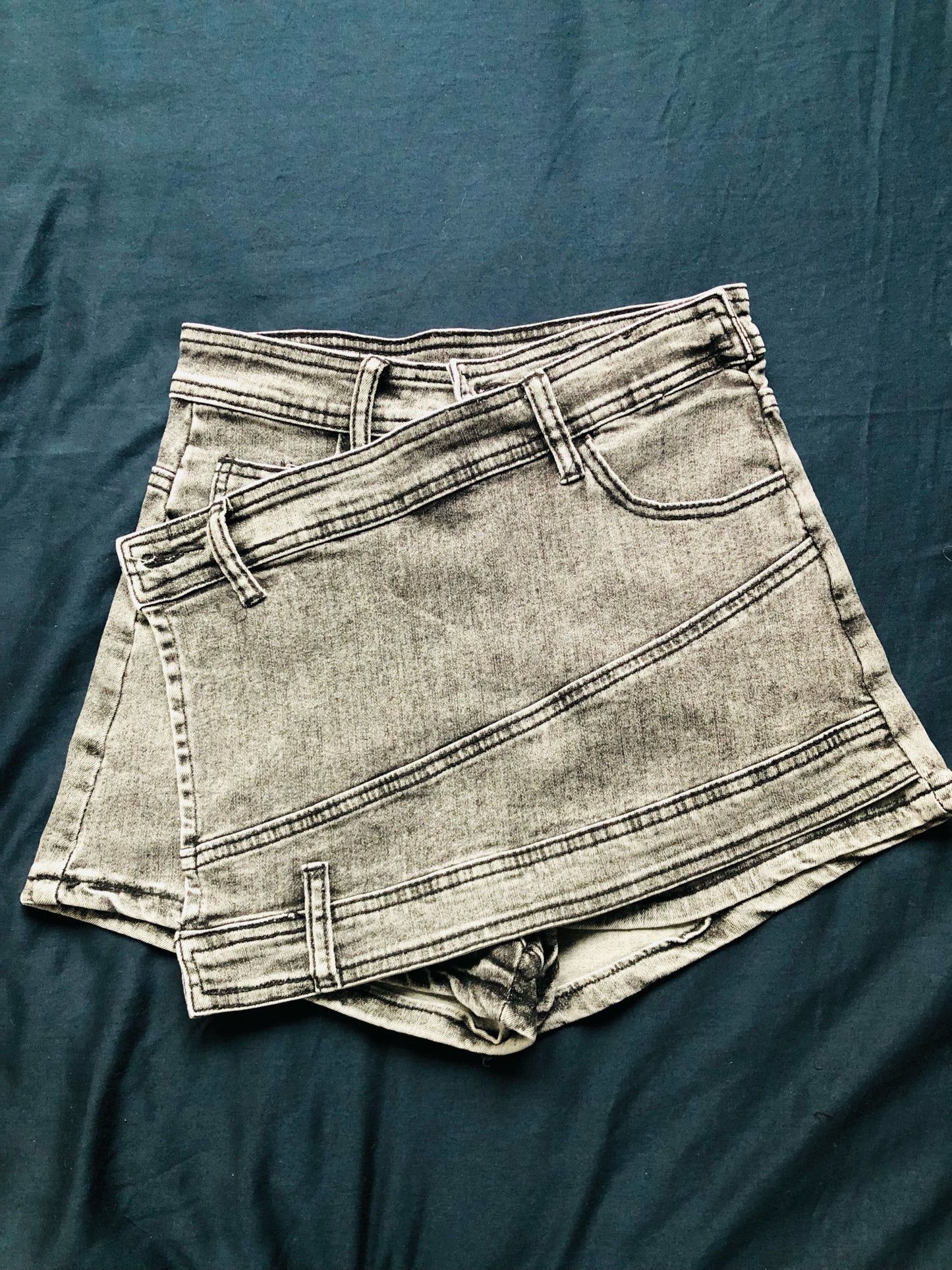High Waist Irregular Skirts Denim Shorts