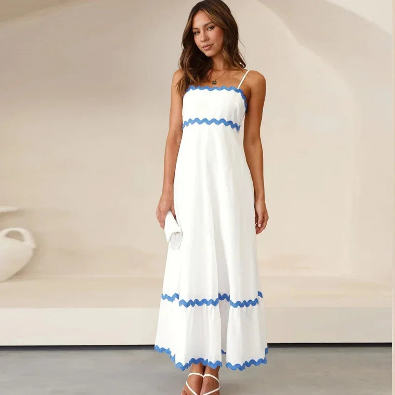 Spaghetti Strap Backless Maxi Dresses