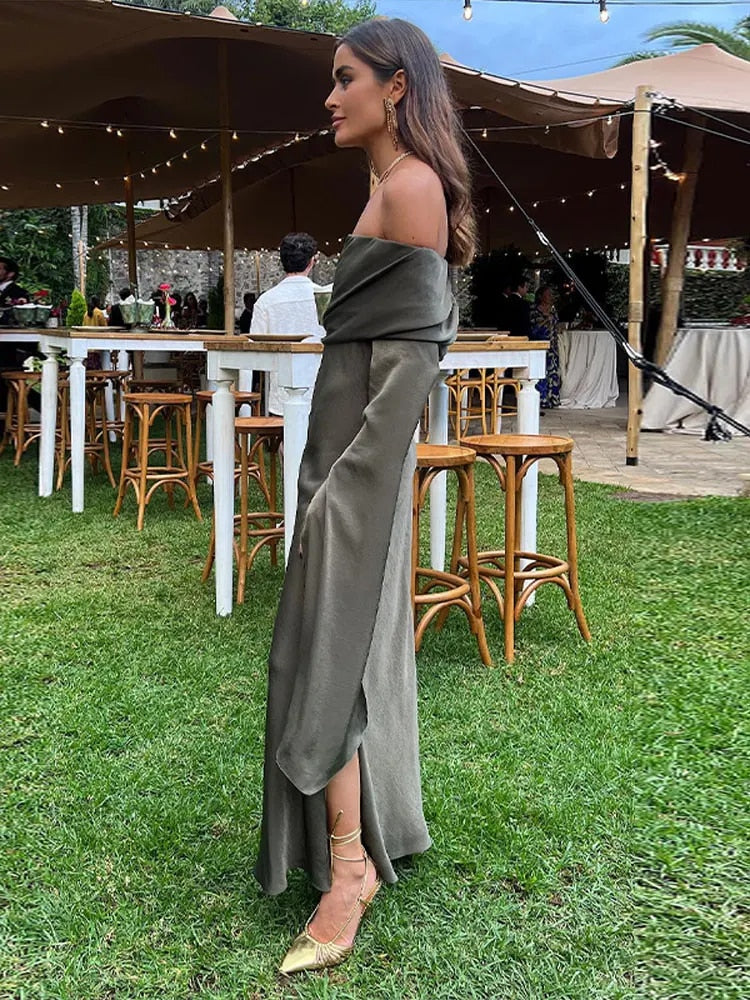 Off Shoulder Extended Sleeve Dress