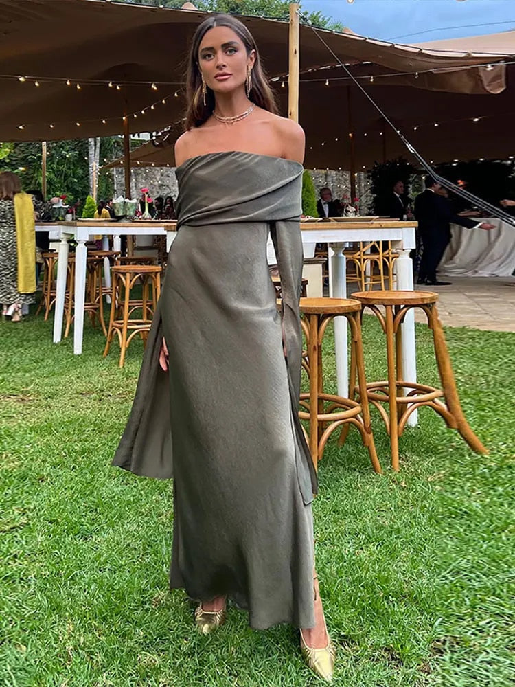 Off Shoulder Extended Sleeve Dress
