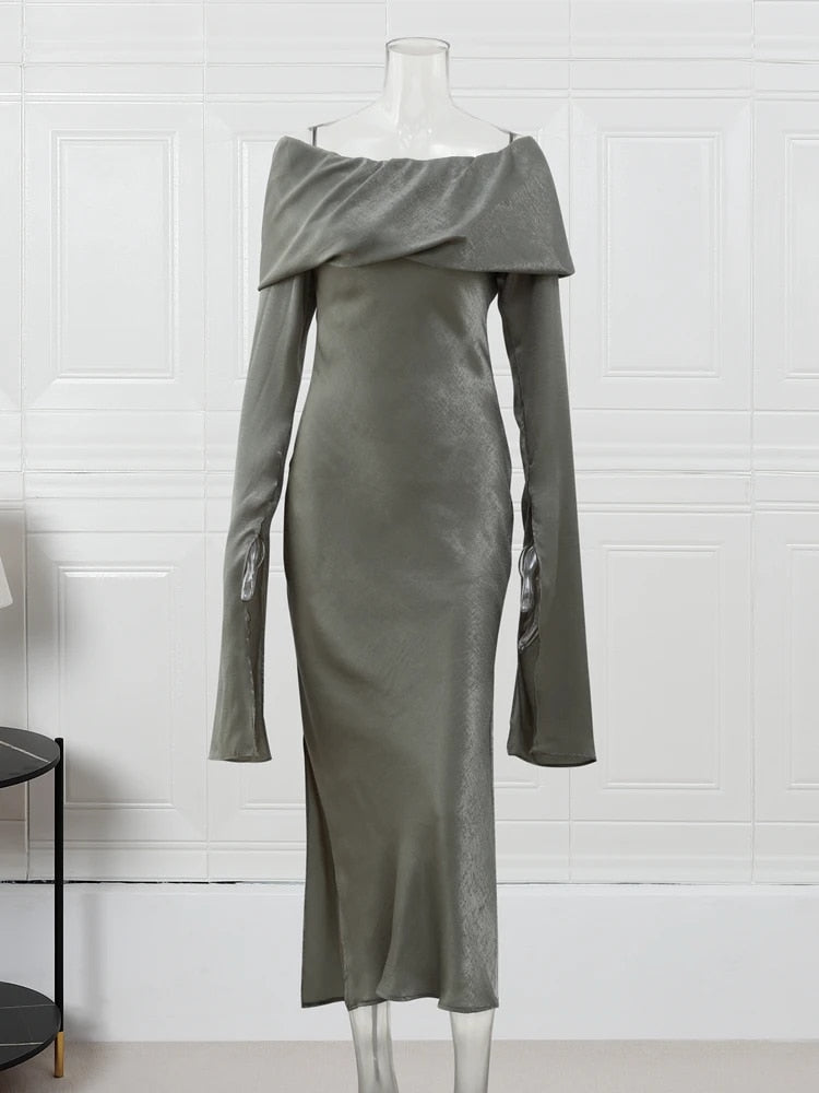 Off Shoulder Extended Sleeve Dress