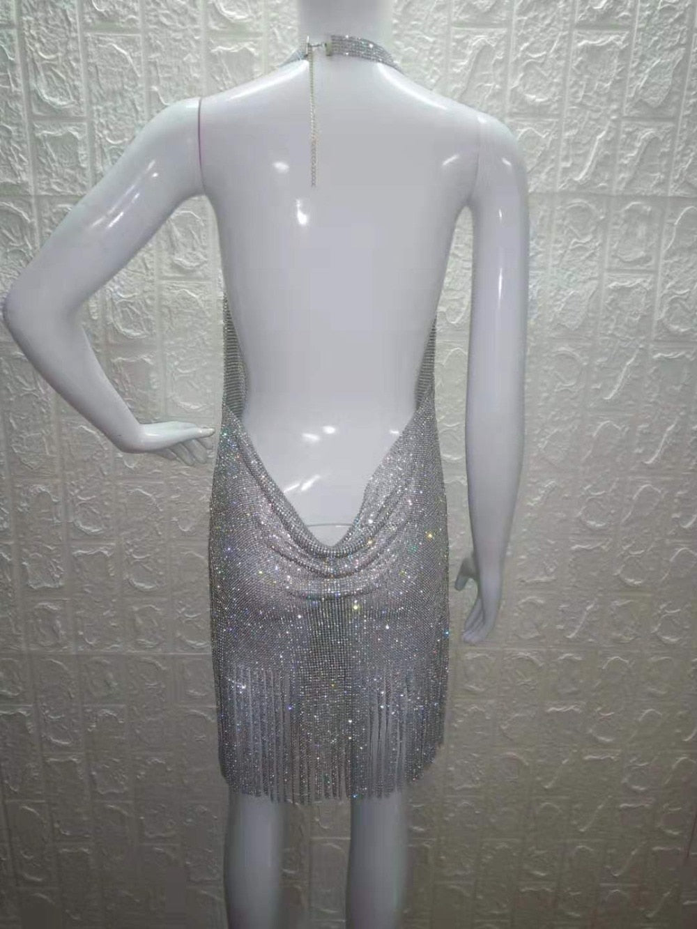 Crystal Tassel Mini Dresses