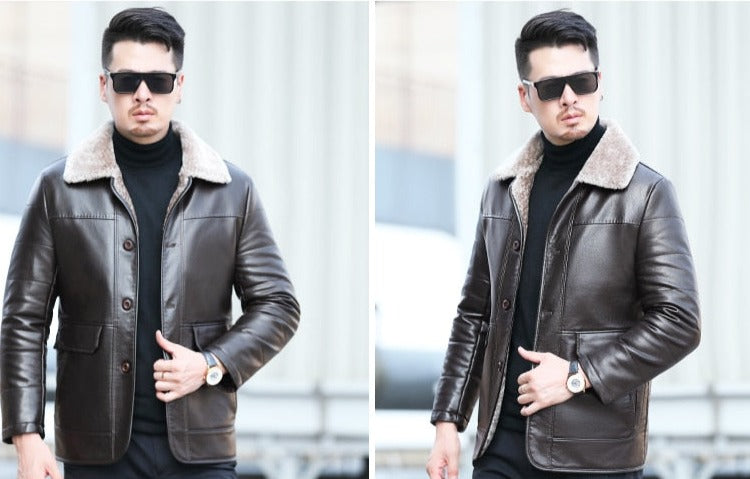 Genuine Leather Duck Down Fuax Fur Liner