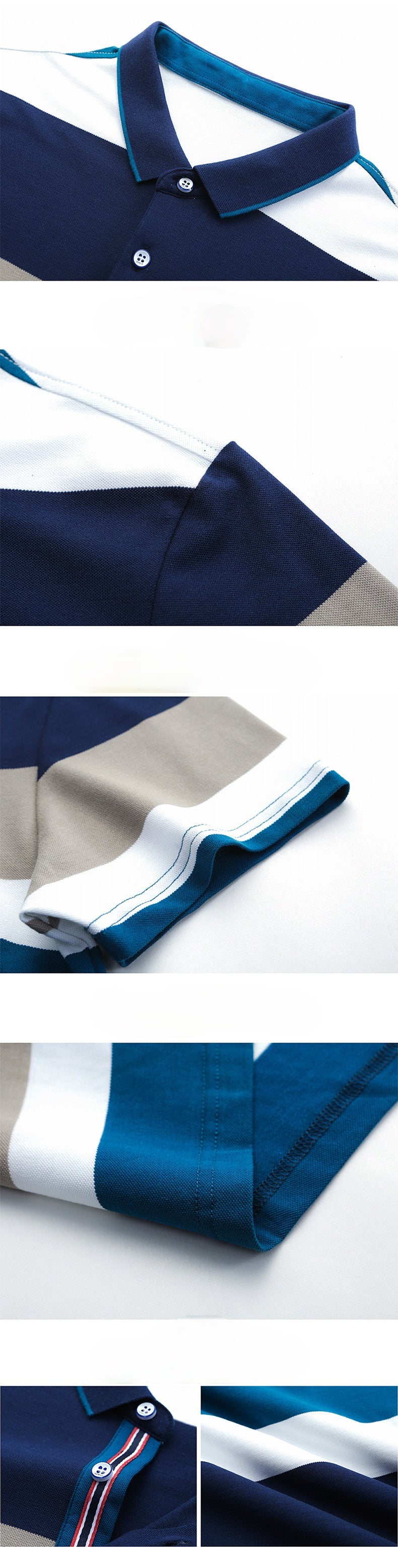 Full Thick Stripe Collar Short Sleeve Shirts