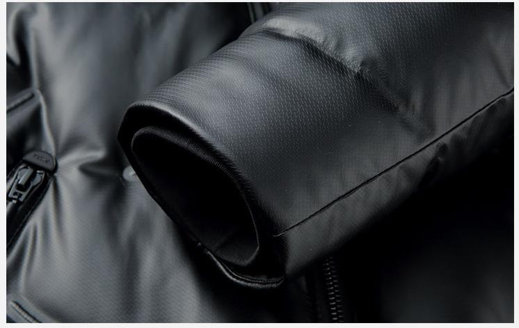 Waterproof Duck Down Puffer Jacket Faux Fur Collar