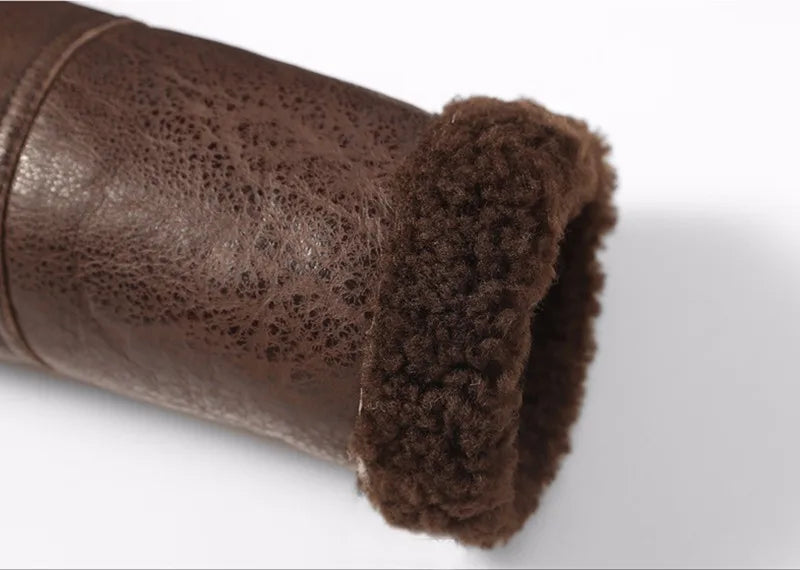 Genuine Leather Real Shearling Fur Coats