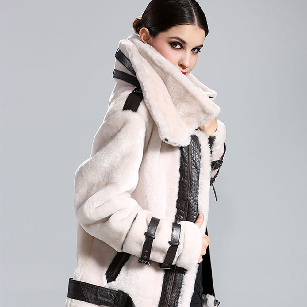 Genuine Leather Real Fur Shearling Coats