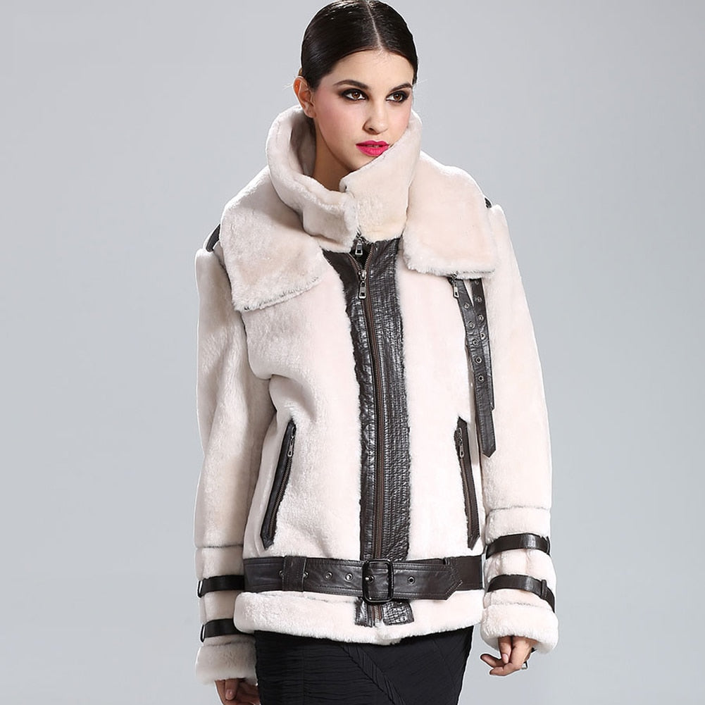 Genuine Leather Real Fur Shearling Coats