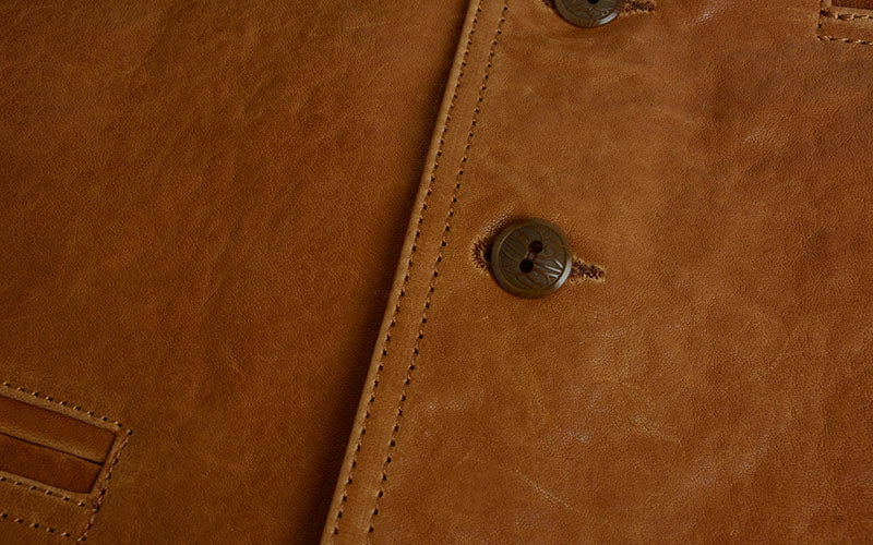 Genuine Leather Vest Slim Cargo