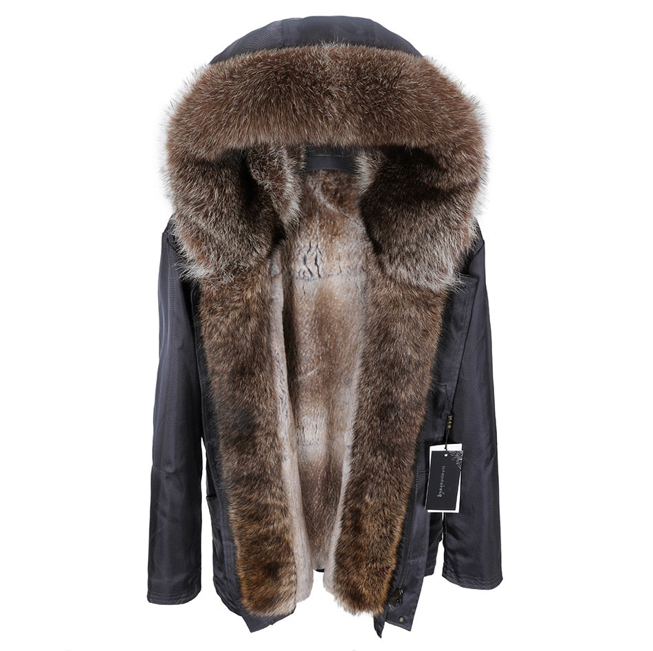 Waterproof Coat Real Fur Liner & Fur Collar