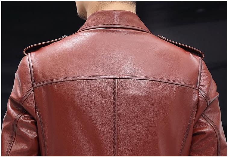 Genuine Leather Slim Cargo Blazer