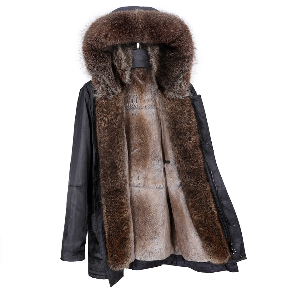 Waterproof Coat Real Fur Liner & Fur Collar