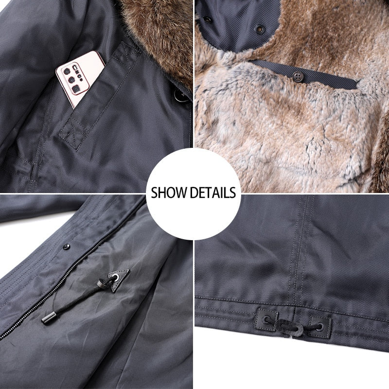 Waterproof Coat Real Fur Liner & Fur Collar