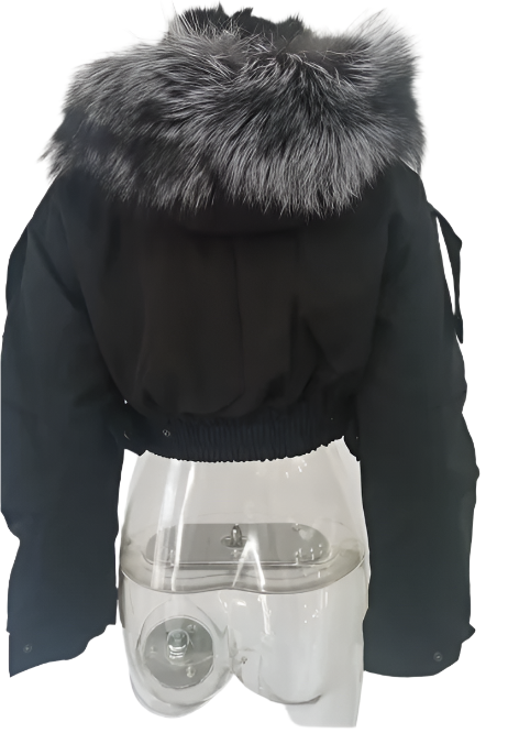 Real Fur Liner Real Fur Collar Hood Crop Coats