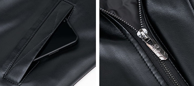 Genuine Leather Duck Down Coat Big Real Fur Collar