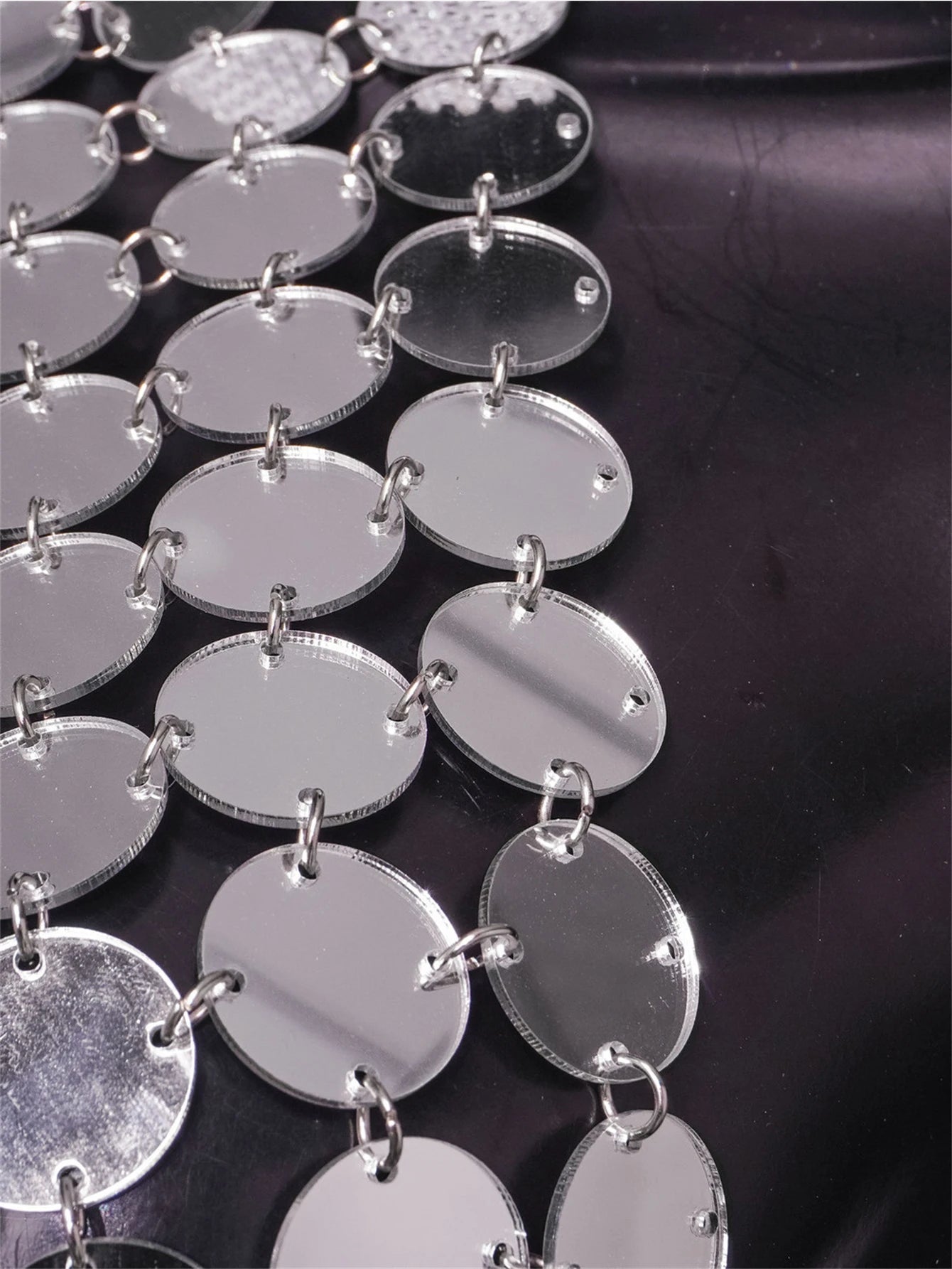 See Through Round Mirror Mini Dresses