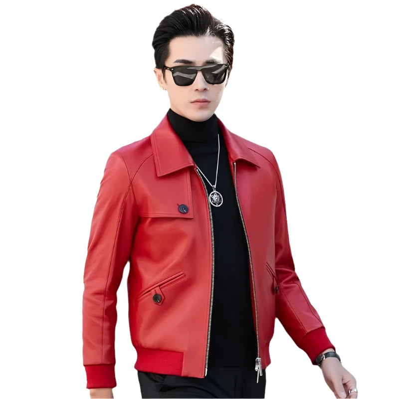 Genuine Leather Jackets Slim Bombers