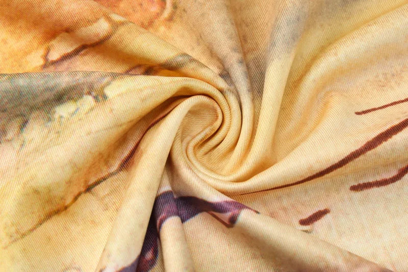 Crochet Deep V Cut Out Printed Dress