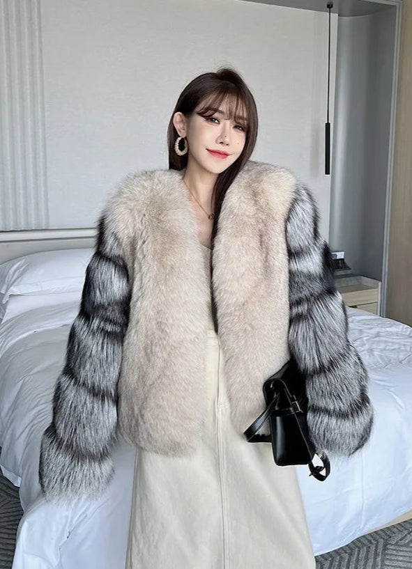 Silver Sleeve Real Fur Coats
