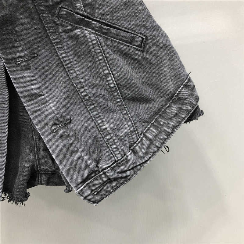 High Waist Open Button Skirt Denim Shorts