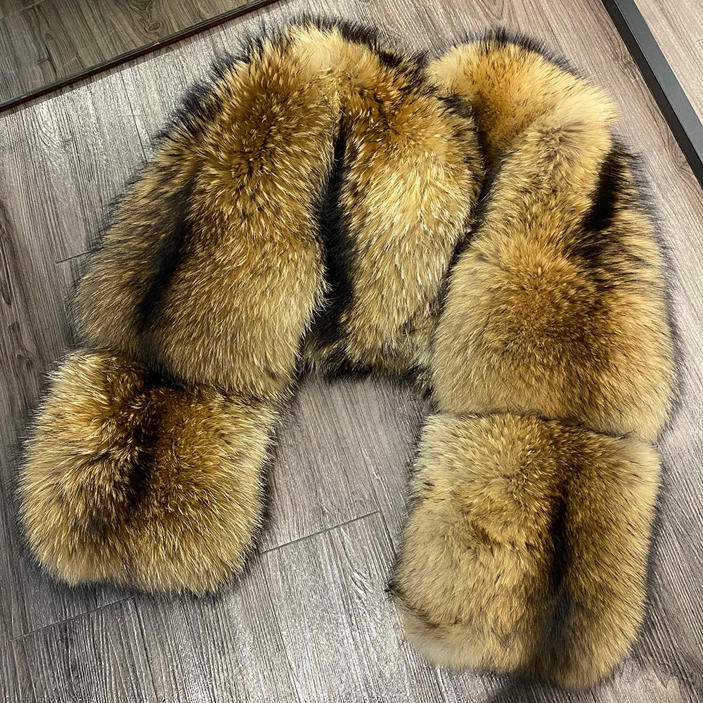 Crop Real Fox Fur Coats