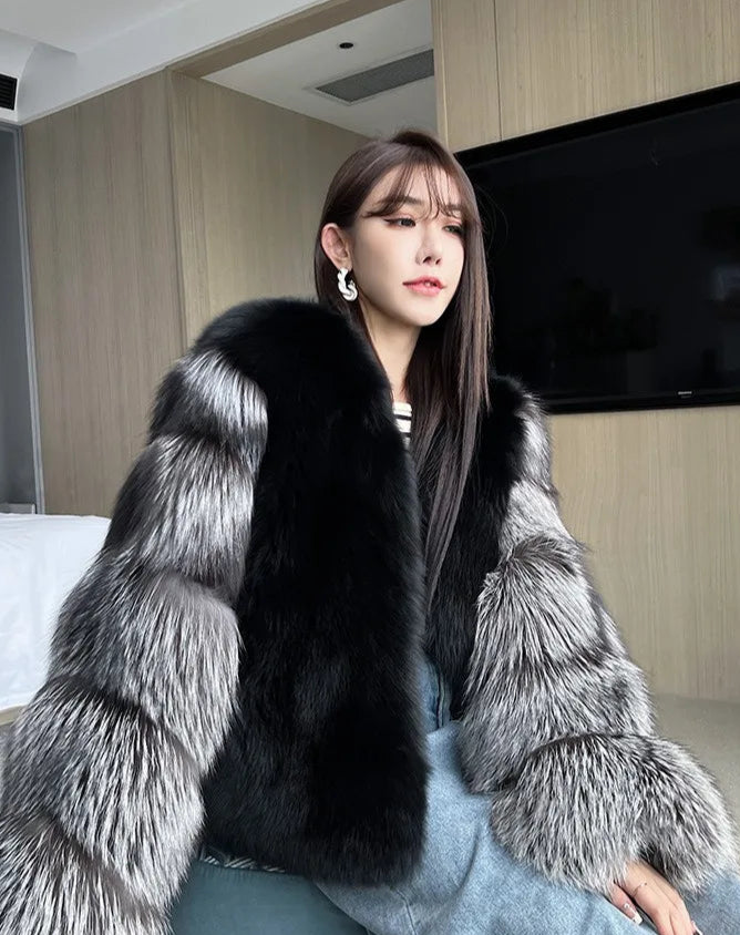 Silver Sleeve Real Fur Coats