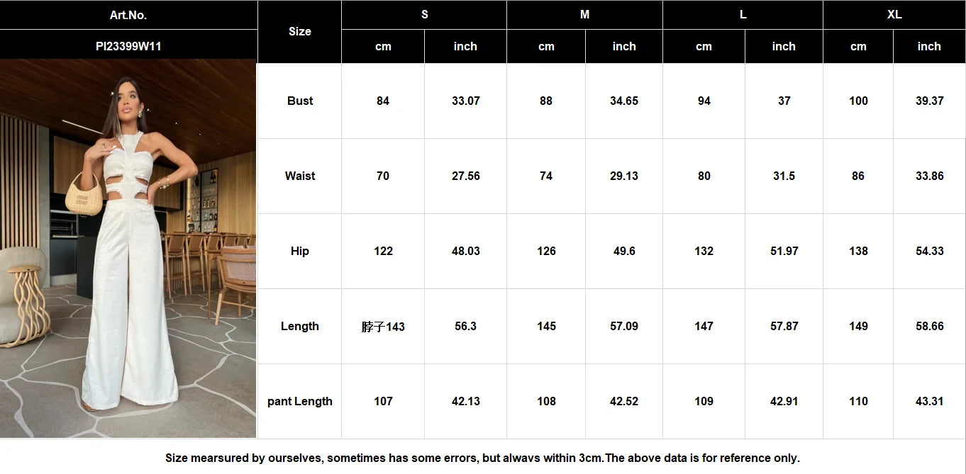 Halter Sleeveless Backless Crop & Loose Wide Pants