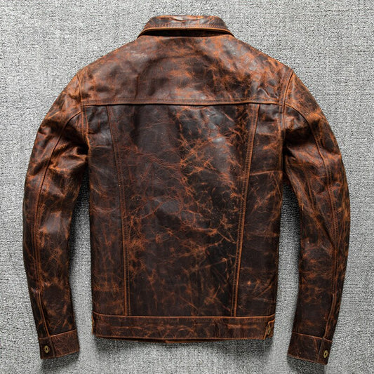 Genuine Leather Jacket Vintage Style