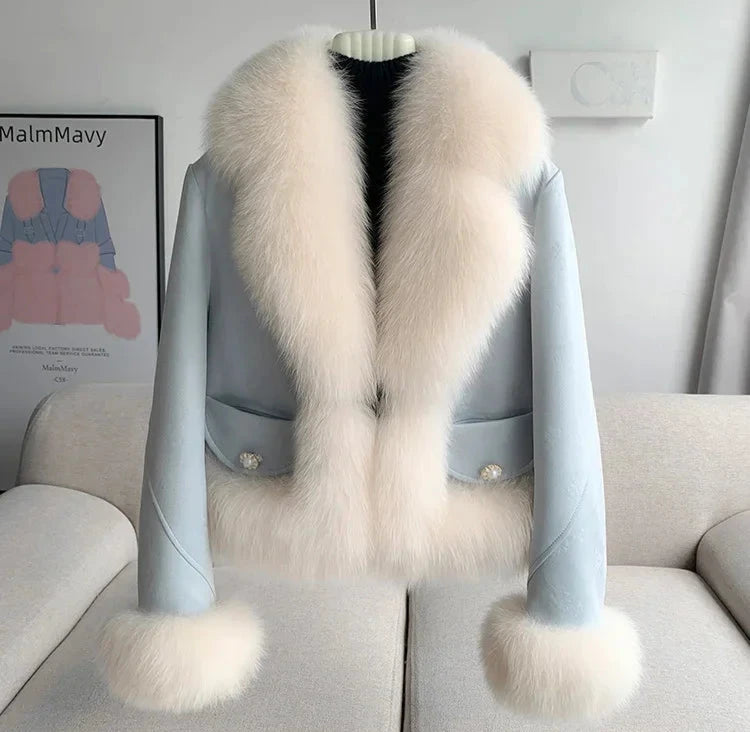 Genuine Leather Real Fur Down Lining Suede Jackets