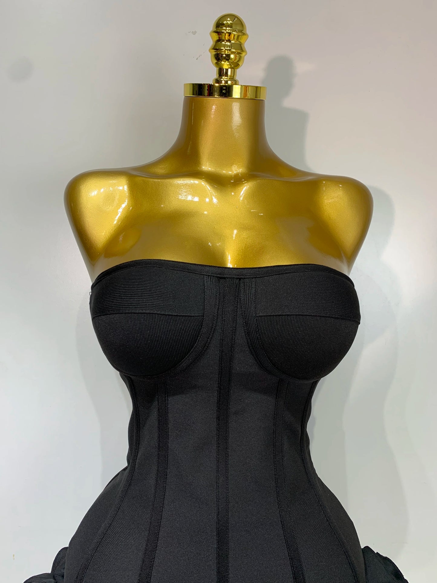 Strapless 3D Flowers Mini Dresses