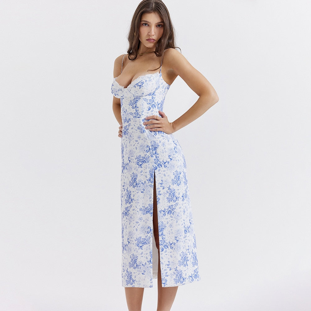 Flare Thigh High Split Maxi Dress