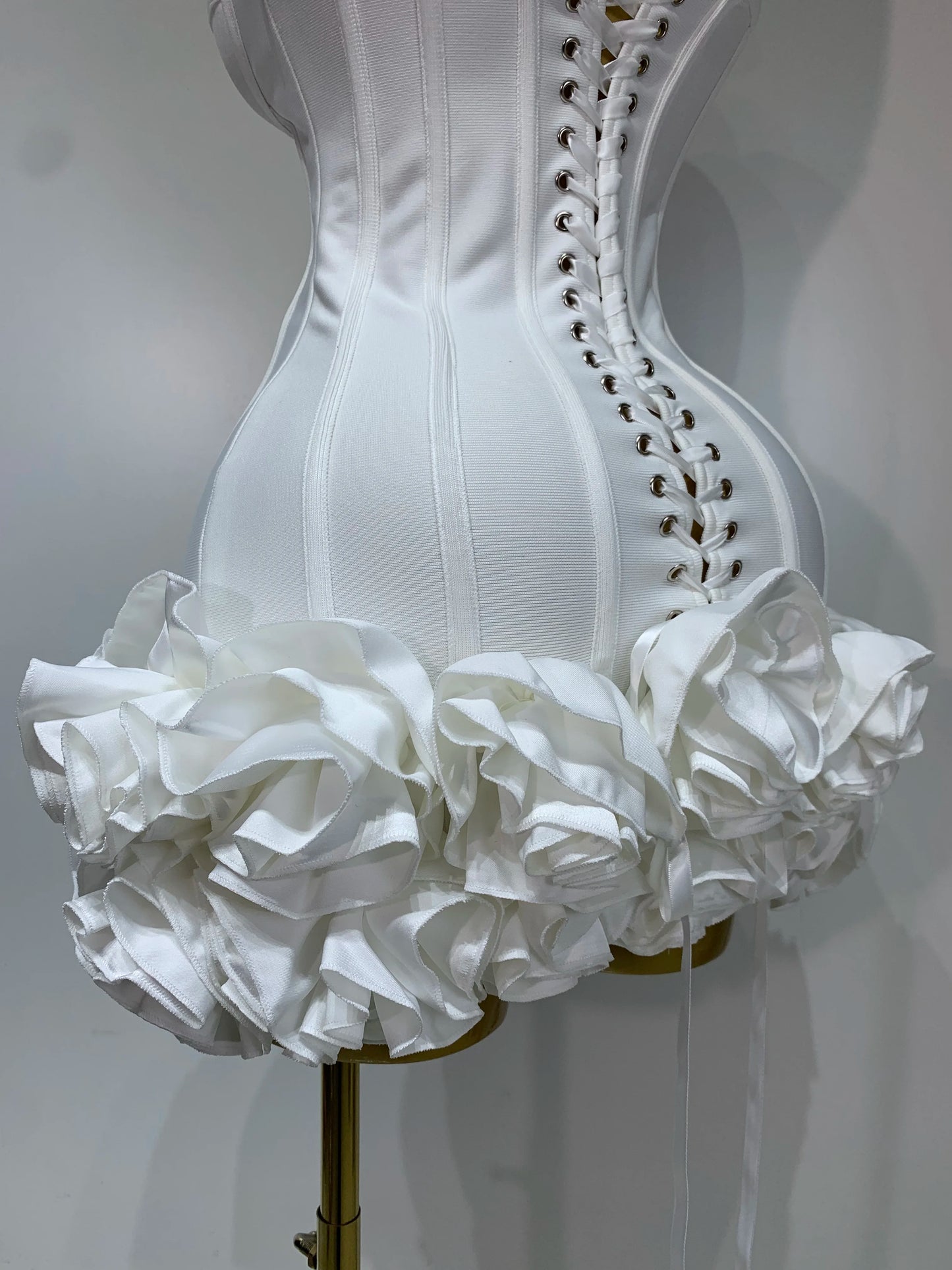 Strapless 3D Flowers Mini Dresses