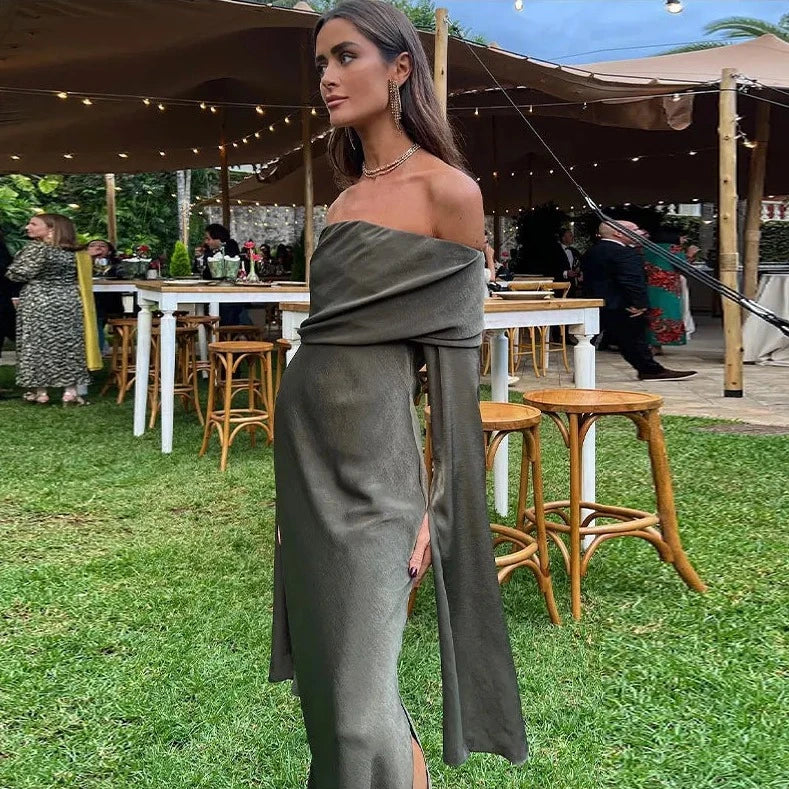 Off Shoulder Extended Sleeve Dress
