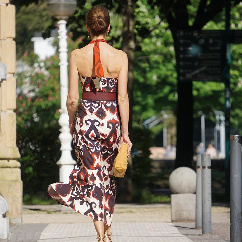 Halter Tassel Sleeveless Backless Dress