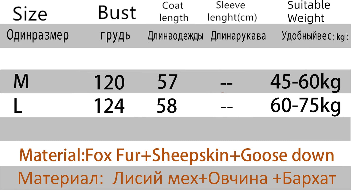 Genuine Leather Goose Down Coat Natural Fur Collar & Trim