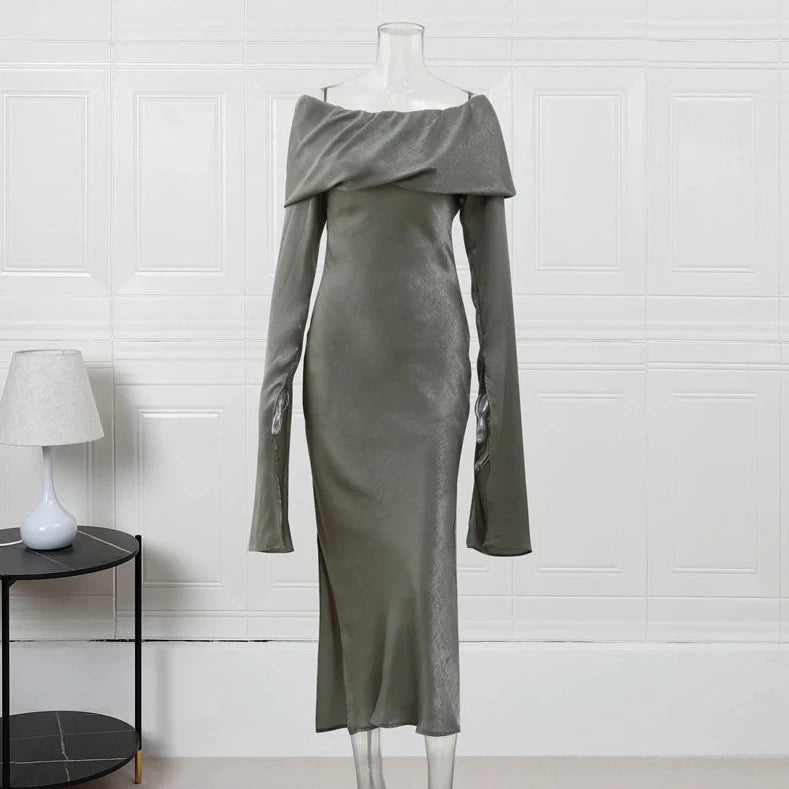 Off Shoulder Extended Sleeve Dress