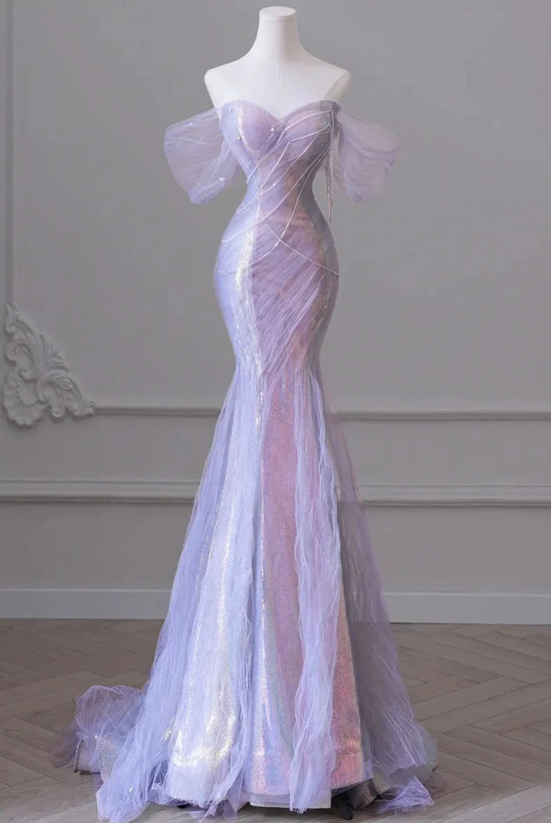 Off Shoulder Sequin Mermaid Dresses