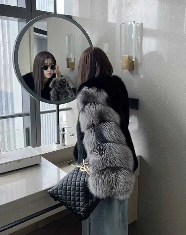 Silver Sleeve Real Fur Coats