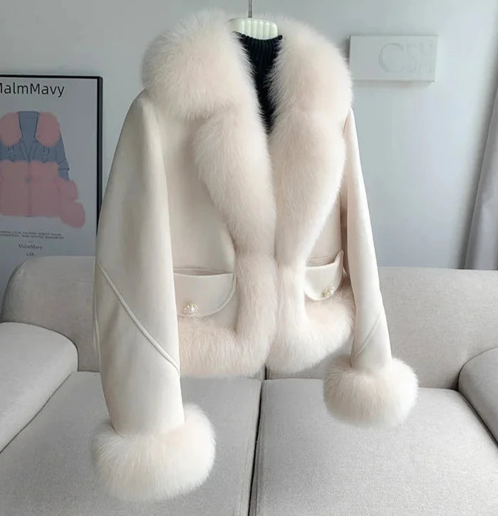 Genuine Leather Real Fur Down Lining Suede Jackets