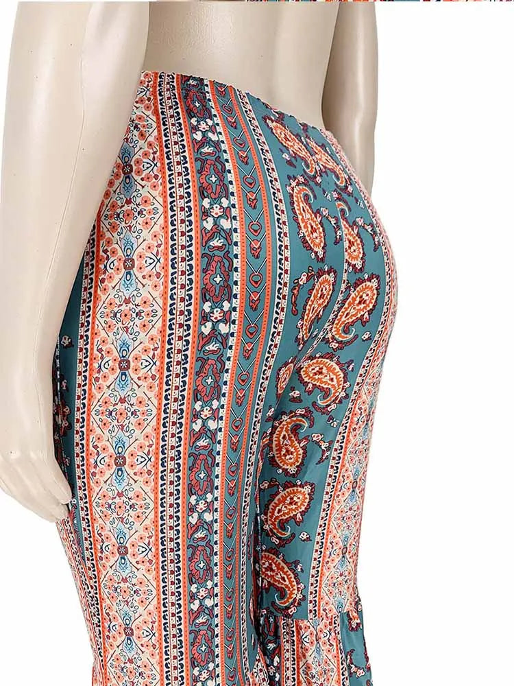 Folk Vintage Flared Pants Plus Size