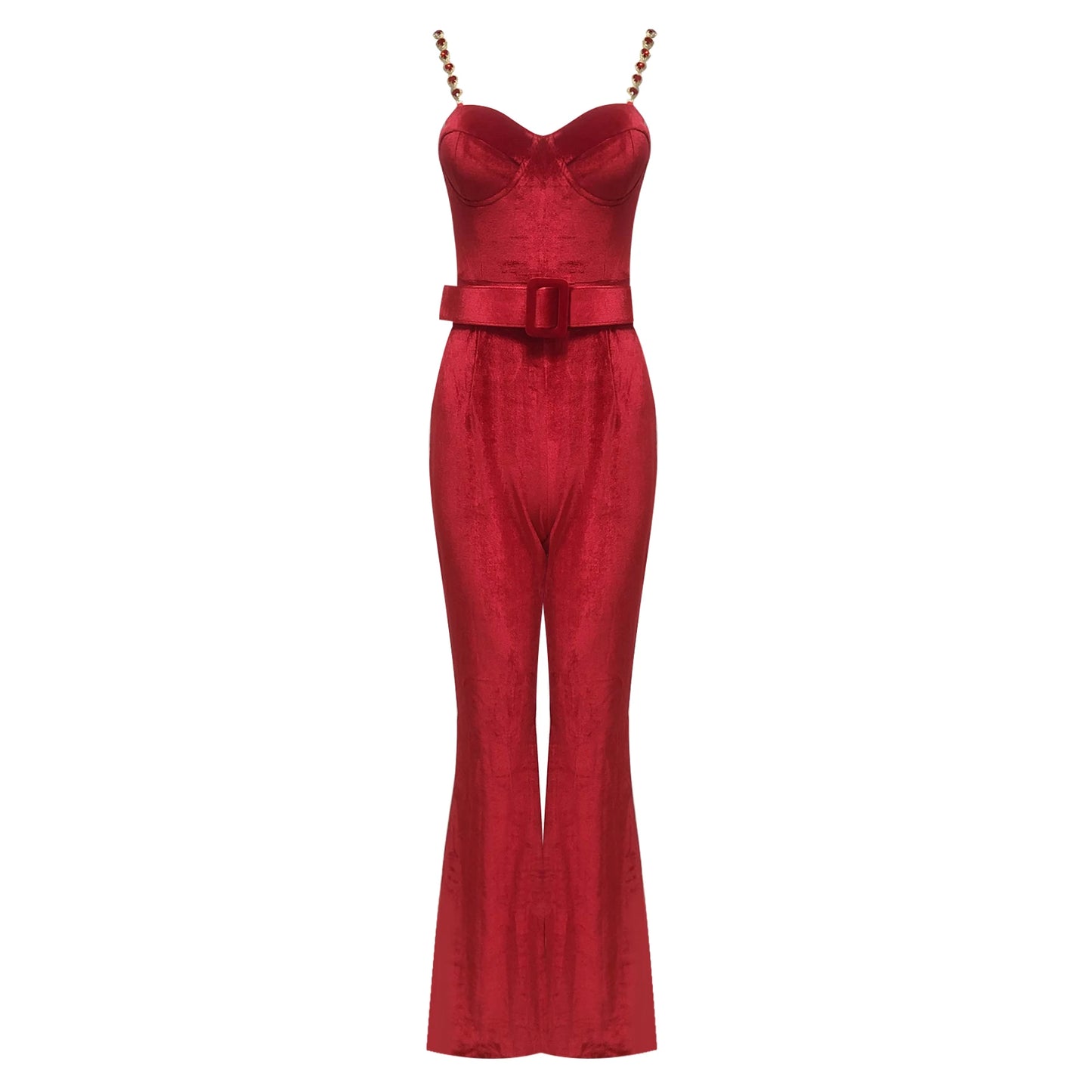 Velvet Diamonds Straps Sleeveless Jumpsuits