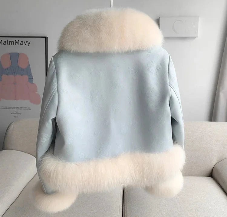 Genuine Leather Real Fur Down Lining Suede Jackets