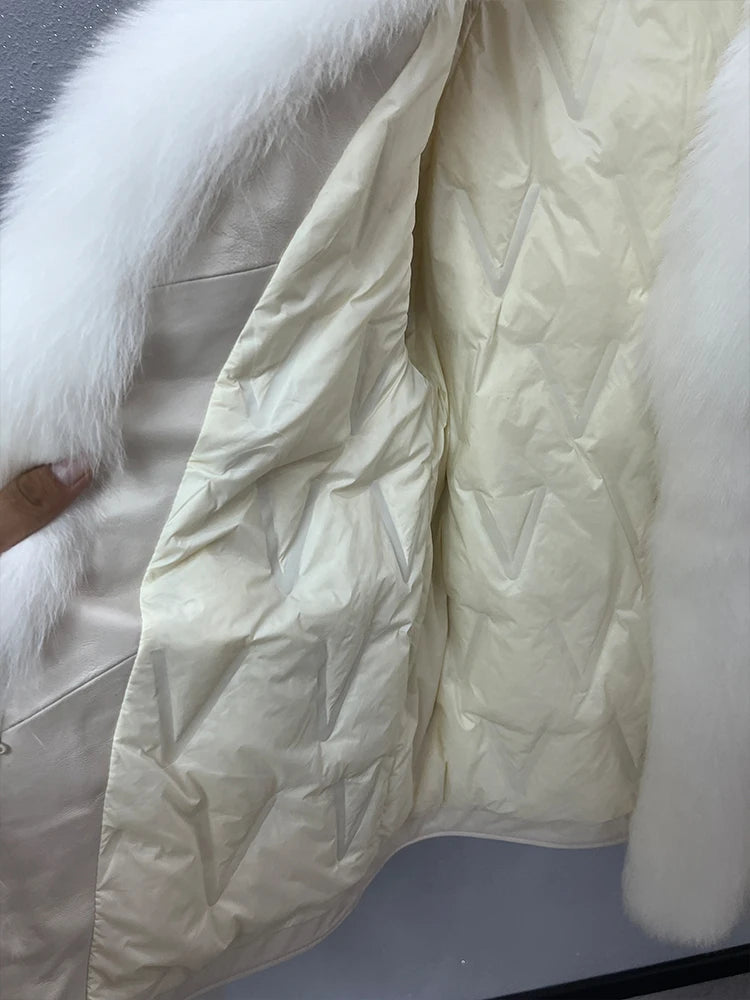 Genuine Leather Coats Real Fur Goose Down