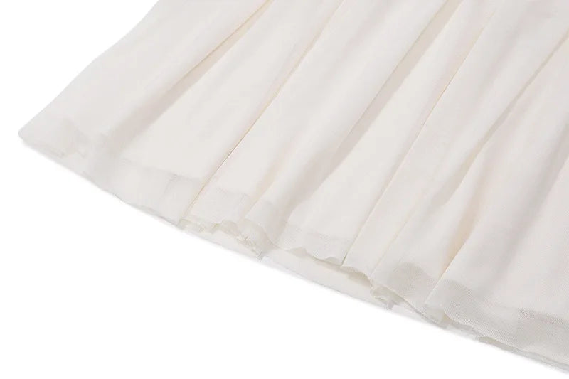 Off-shoulder Flare Long Sleeve Pleated Mini Dress