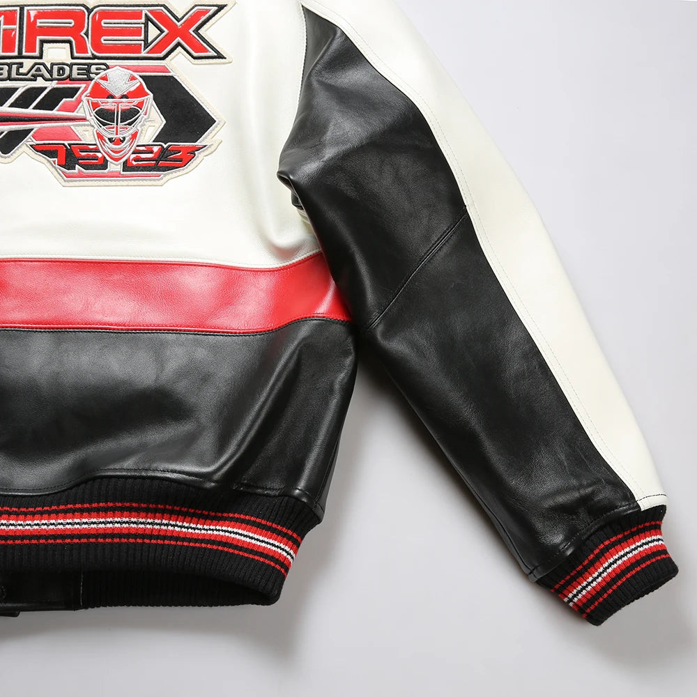 Genuine Leather Jacket Letterman Style