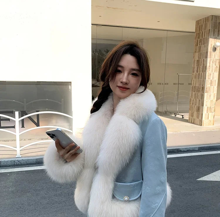 Genuine Leather Real Fur Down Lining Suede Jackets