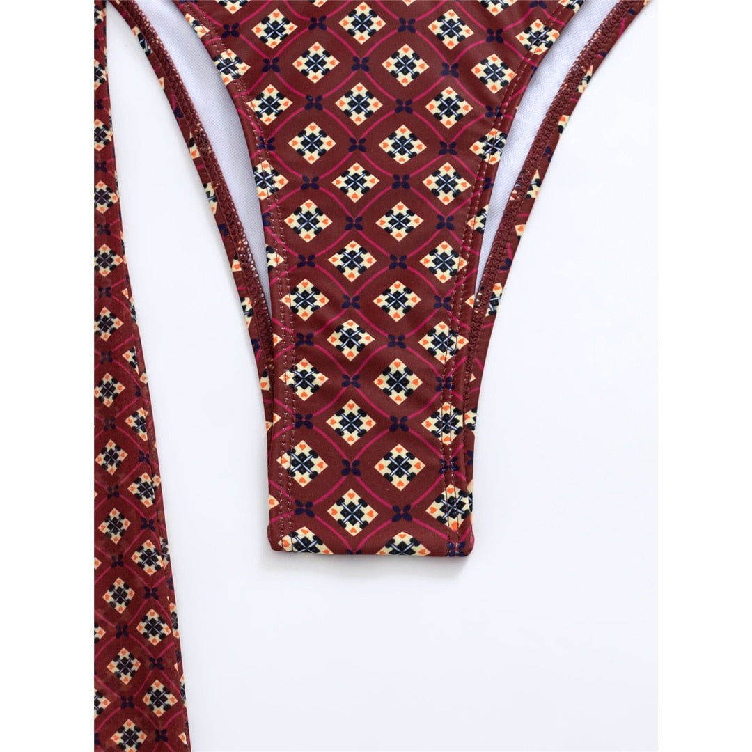 Print Scrunch Butt Bikini Sets & Pants